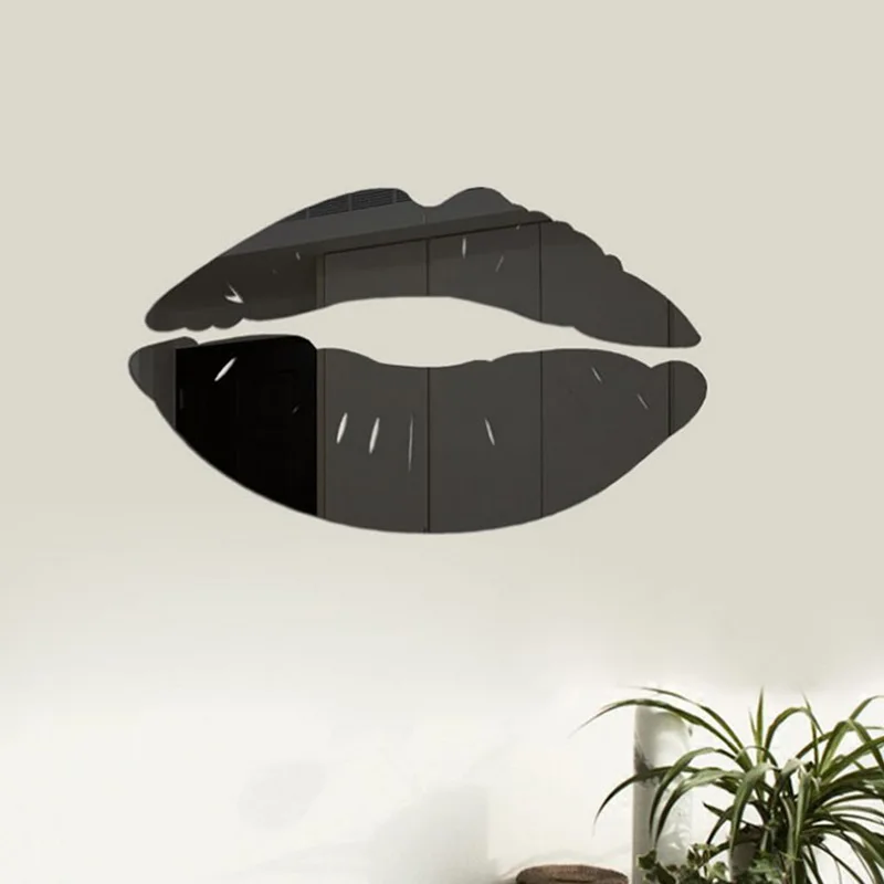 Горячие 3D зеркало губ Макияж наклейки на стену креативный арт обои наклейка