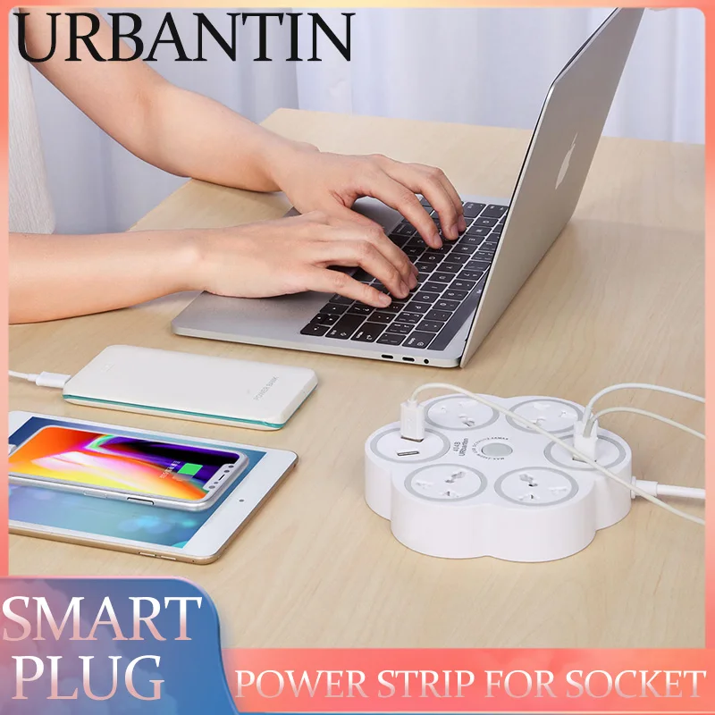Urbantin Smart Plug 4USB 4 AC Мощность полосы Стандарт розетки штекер Порты и разъёмы