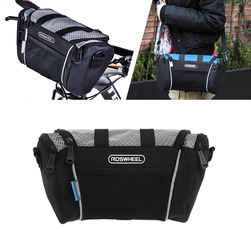 

ROSWHEEL 5L Road Mountain Bike Handlebar Bag Bicycle Front Tube Pocket Shoulder Bag Pack Outdoor Sports Cycling Hiking Bag