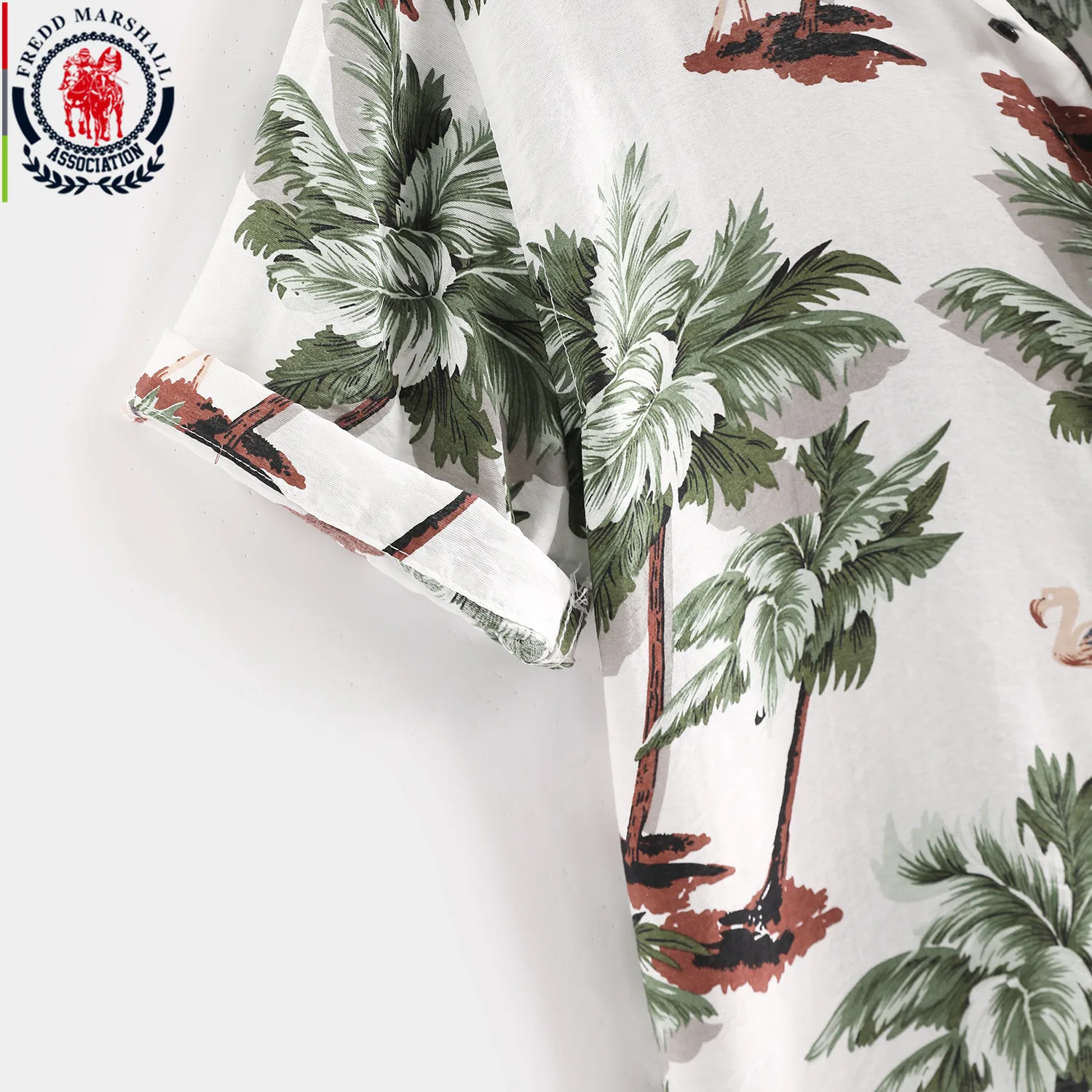 FREDD MARSHALL 2021 Новая мода с принтом &quotкокосовое дерево&quot рубашка мужская летняя