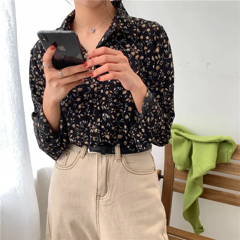 HziriP винтажный принт свободный для отдыха тонкий Цветочный Повседневный простой