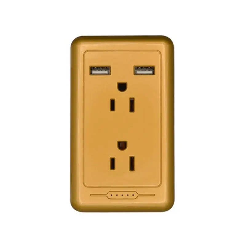 US Wall Panel Outlet with Dual USB Charger Electrical Socket Duplex Receptacle 63HF