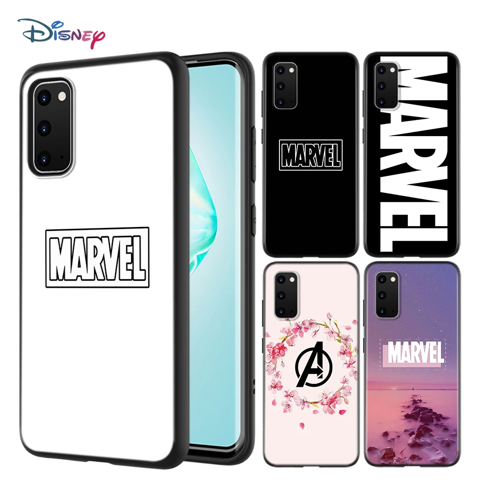 

Black Cover Marvel Logo For Samsung Galaxy A01 A11 A12 A21 A21S A31 A41 A42 A51 A71 A32 A52 A72 A02S Soft Phone Case