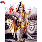 Бриллиантовая живопись религиозные иконы Diy, Shiva, домашний декор, квадратная Круглая Мозаика в виде коровы и Льва, статуя Будды