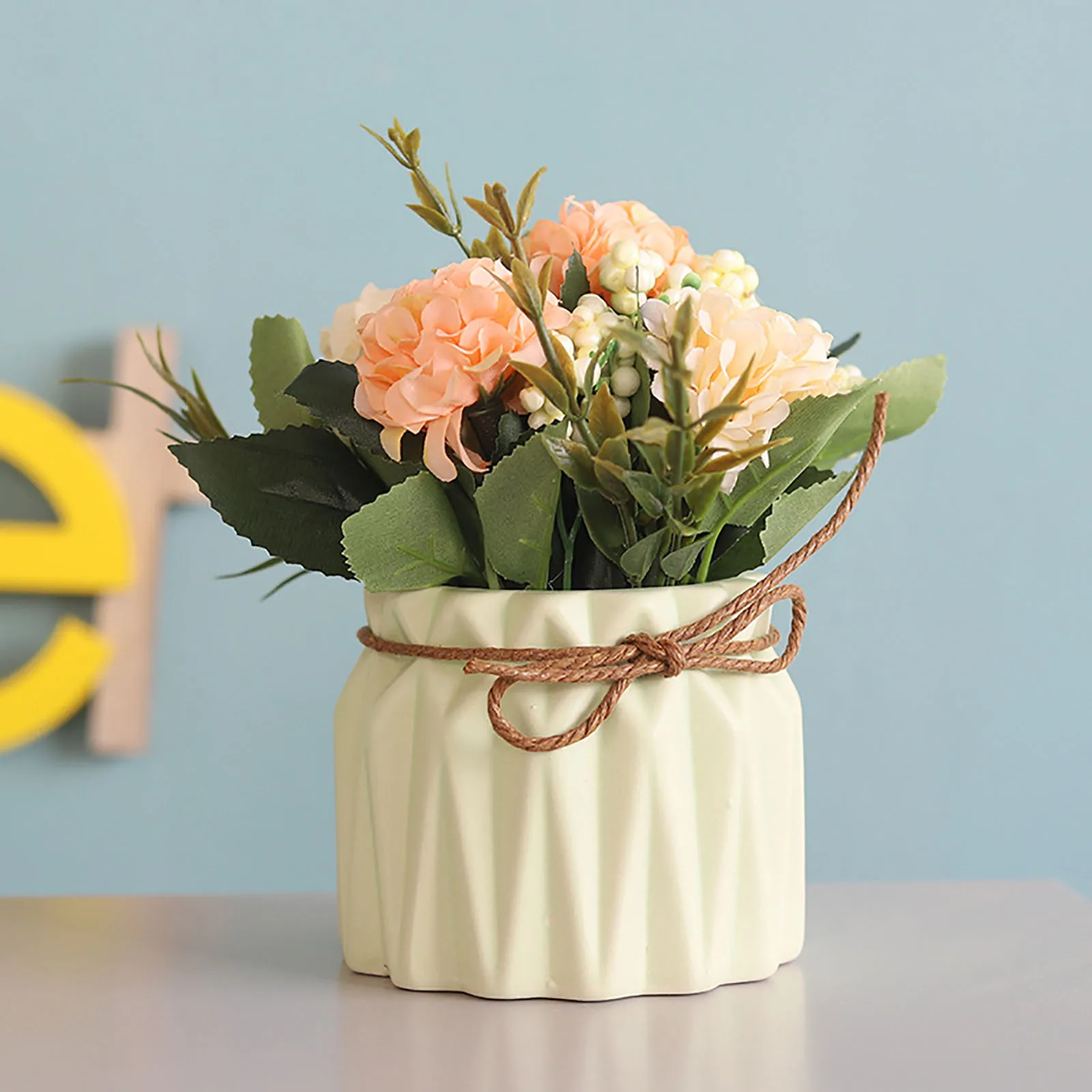 

Mother's Day Simulation Tree European-style Green Succulents Plant pot Flower Grass Ceramic Potted Desktop Bonsai Home Decoratio