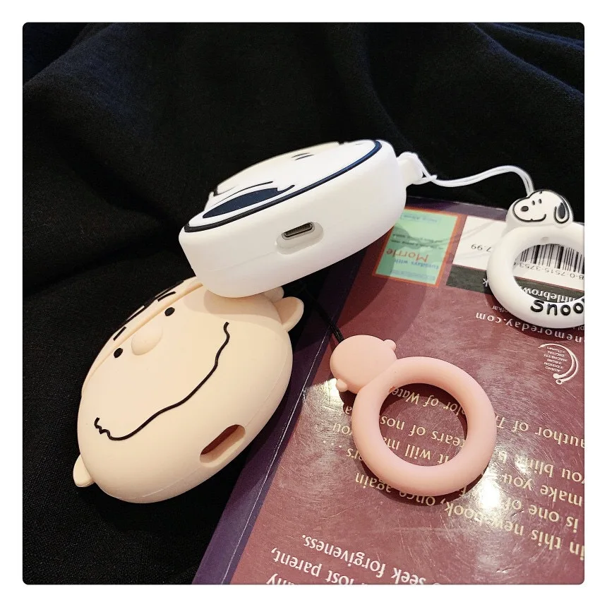 Кожухи головных телефонов для AirPods чехол силиконовый милый мультфильм собака с