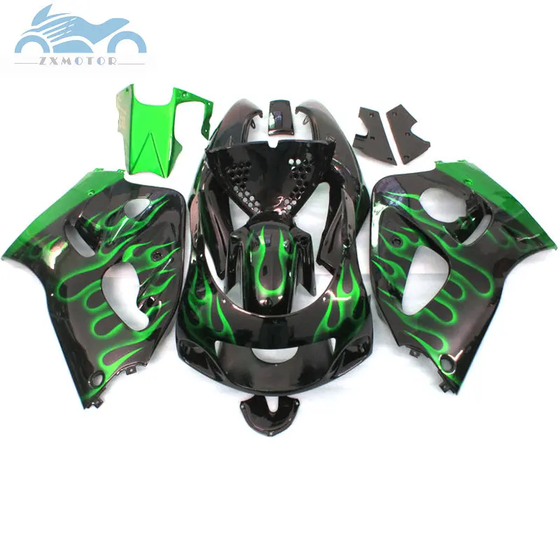 Green Fairing Высокое качество обтекатели комплект для SUZUKI GSXR750 GSR600 1996 1998 2000 SRAD мотоцикл Полный Обтекатель Набор GSXR 600 96-00 Синий Пламя - Цвет: Green Fairing
