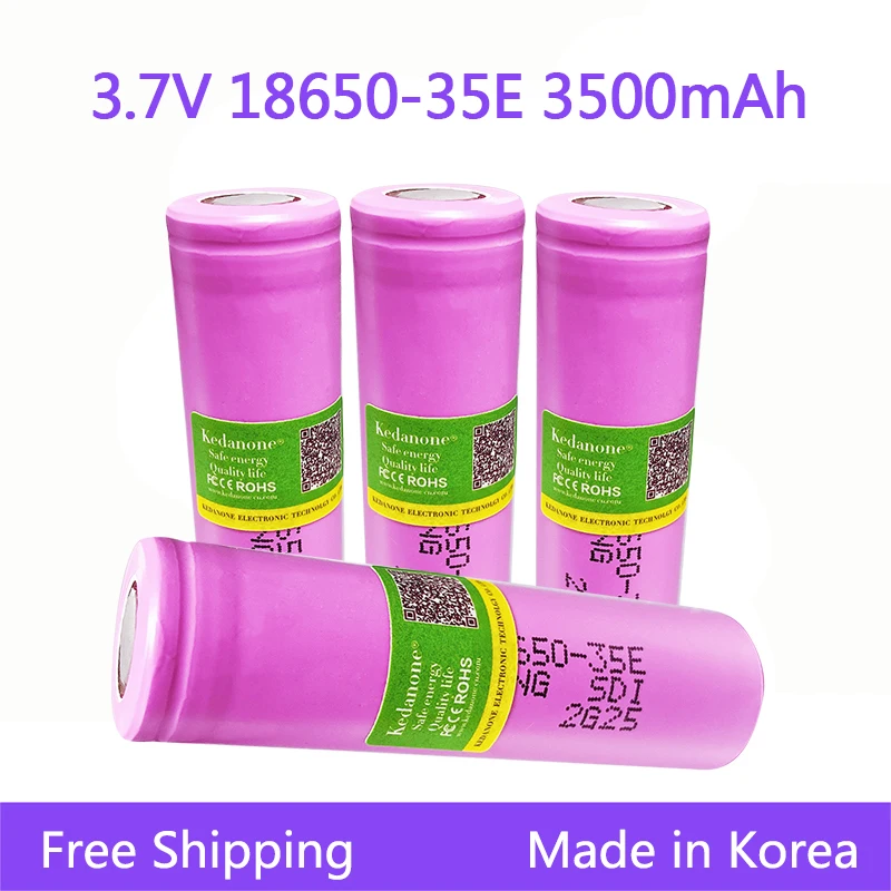 

100% Оригинальный INR18650 3500 мАч перезаряжаемая батарея 20A разрядка INR18650-35E 3,7 в 18650 Батарея 3,7 в перезаряжаемая батарея