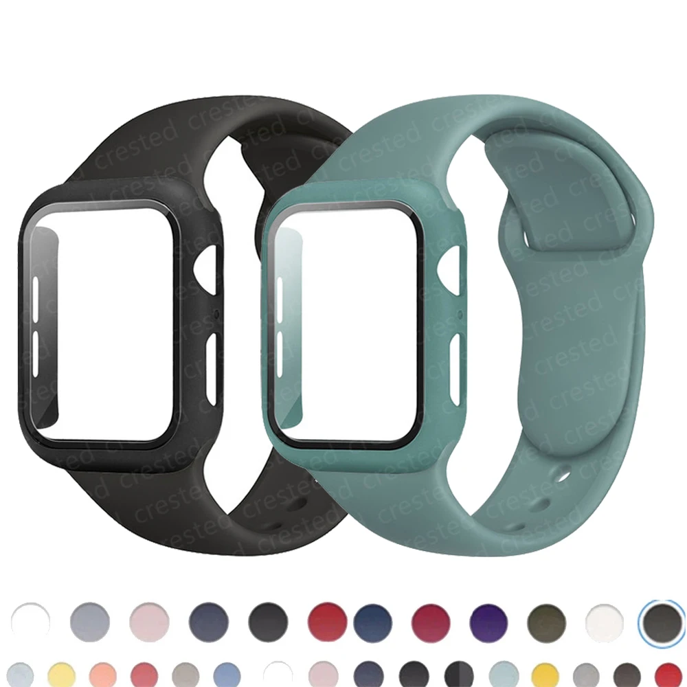 

Чехол и ремешок для apple Watch band 44 мм 40 мм 38 мм 42 мм, модный браслет для наручных часов, аксессуары для iWatch 3 4 5 6 se 42 44 мм