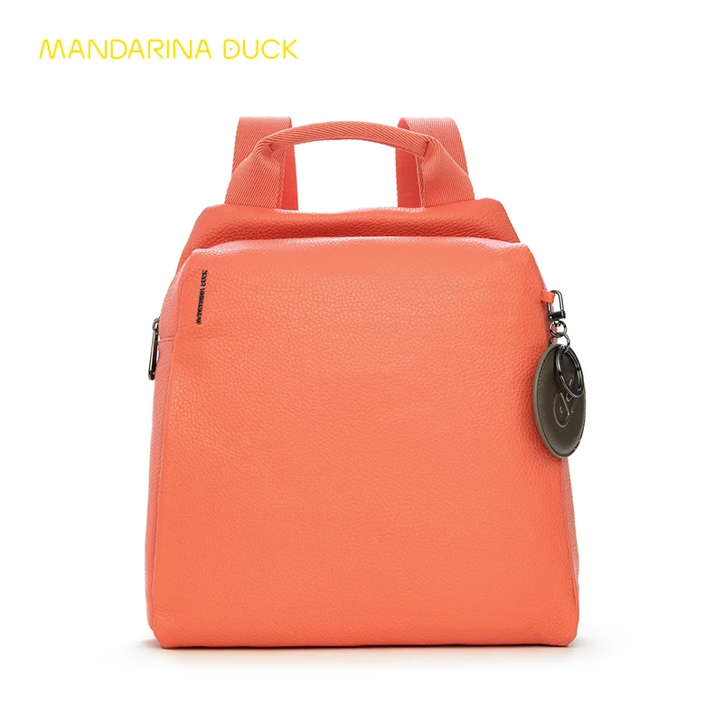 

Mandarina Duck Italian Mellow Leather Backpack Female 2020 New College Style High Quality Cowhide Backpack Pink