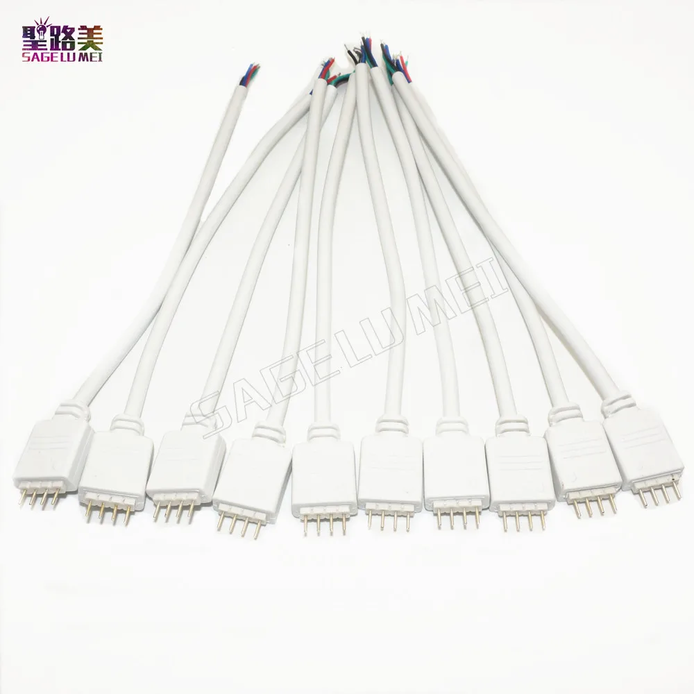 10 шт. Мужской Соединительный кабель для светодиодной 4pin провода 5050 3528 2835 RGB