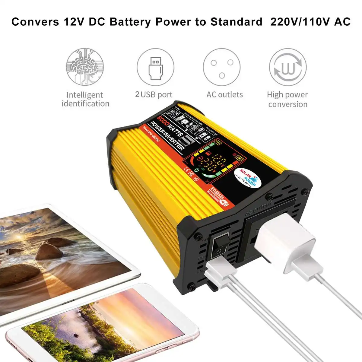 Автомобильный адаптер питания инвертора трансформатор напряжения с