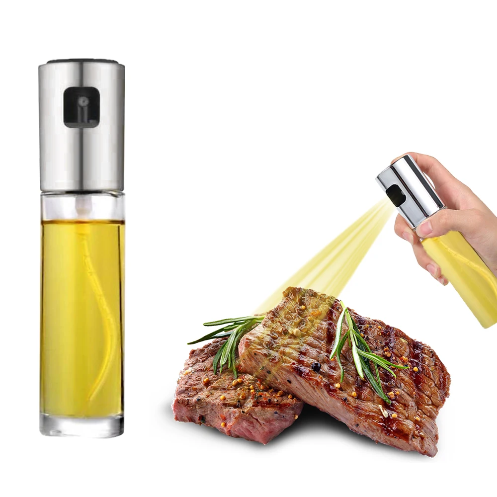

210/100ml Oil Spray Bottle Transparent Durable High Quality Kitchen Cooking Baking Accessories Glass Mixing Condiment Bottle