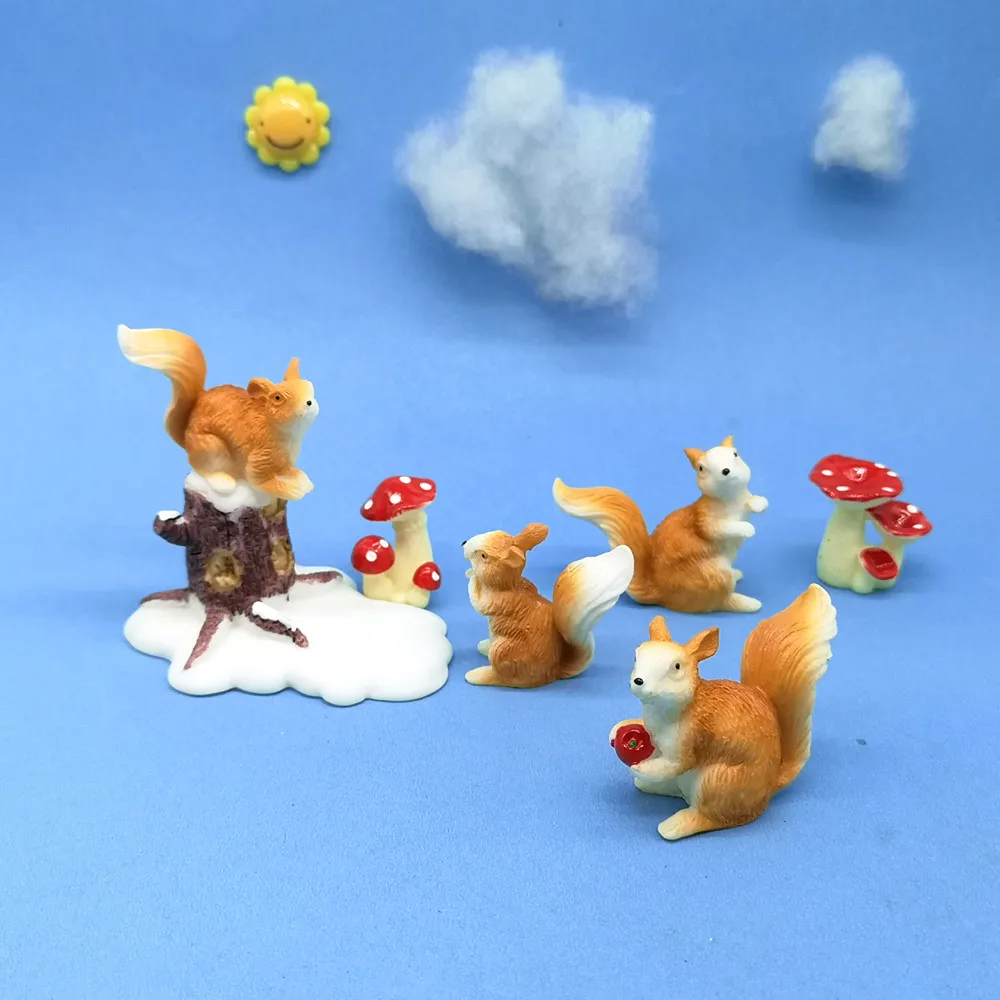 4 шт. 3d-фигурки в виде животных симпатичной белки садовые сказочные украшения
