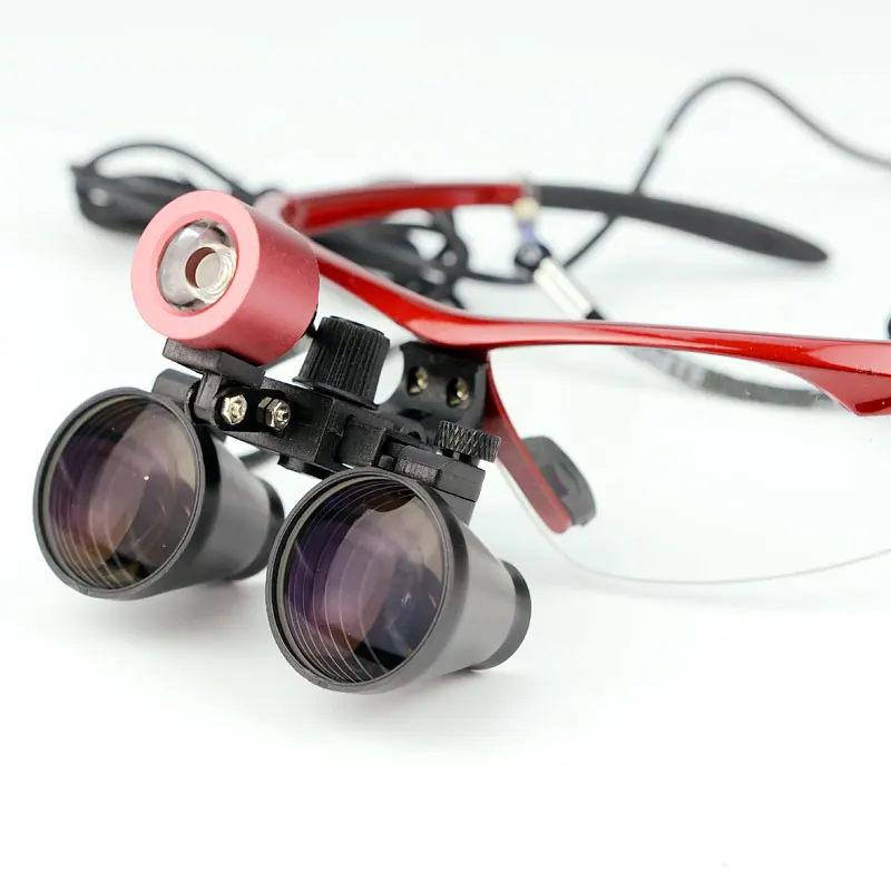 3.5X Binoculars Dentist Loupes Surgical Lighting Magnifier Medical Operation Helping Hand Magnifying Glasses with LED Lights
