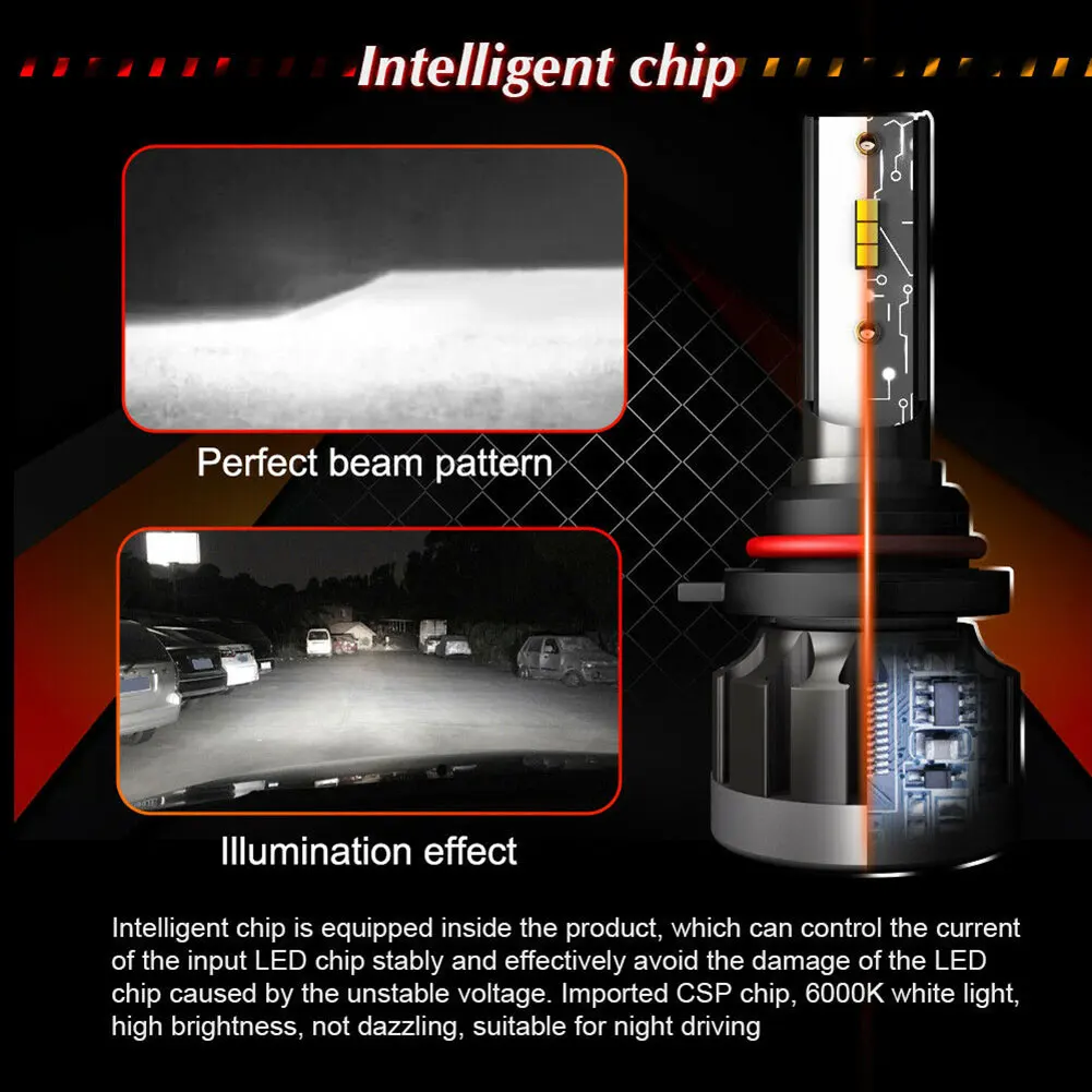 

2x 9005 LED Headlight Kits 4000LM Bulbs Power 6000K White For Chevrolet 2Pcs Headlights LED Headlights Pair