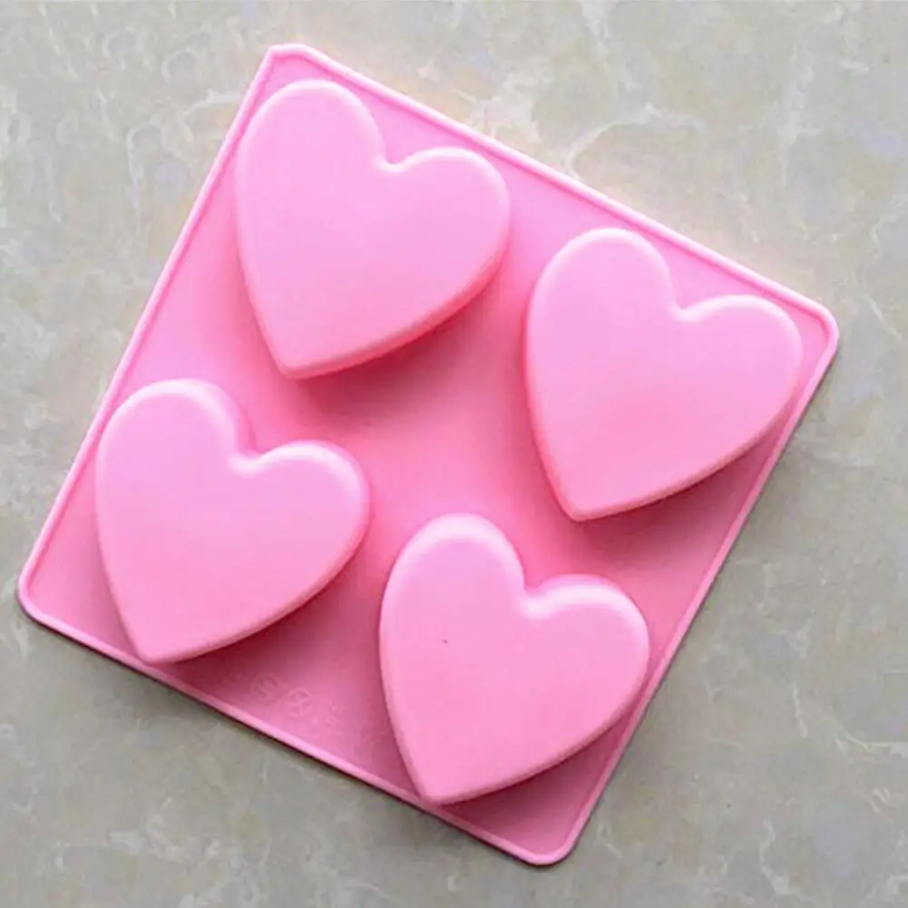 1Pcs Pink Silicone Baking Cake Heart Shapes Mould Cute Cake DIY Dropsh Je Chocolate Q1C7 Molds Pudding Accessories Kitchen D5K9