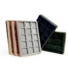 Hot Sales Metal Velvet Jewelry Display Tray Ring Jewelry Organizer Box Necklace Holder Bracelet  Jewelry Storage Case Showcase
