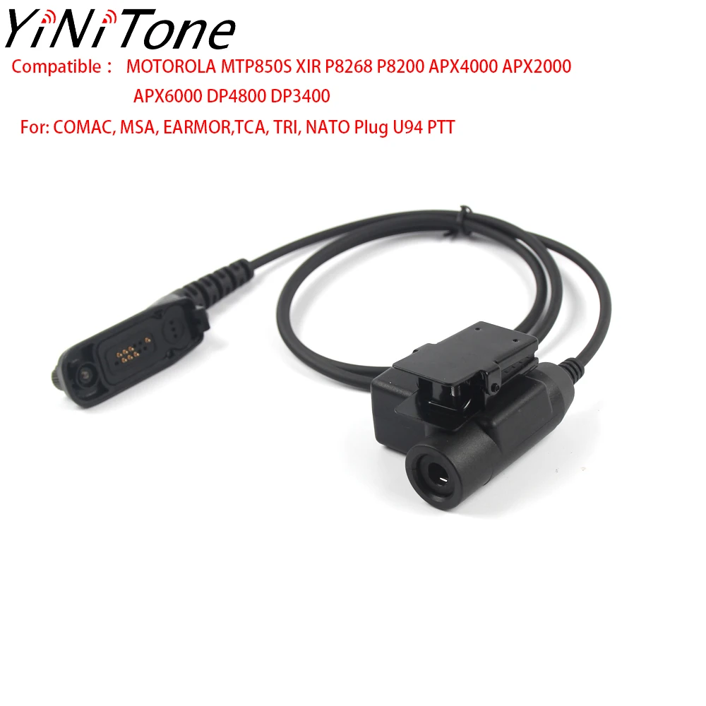 Military Headset U94 PTT For COMTAC MSA EARMOR TCA TRI NATO plug for MTP850S XIR P8268  APX4000 APX2000 APX6000 DP4800 DP3400