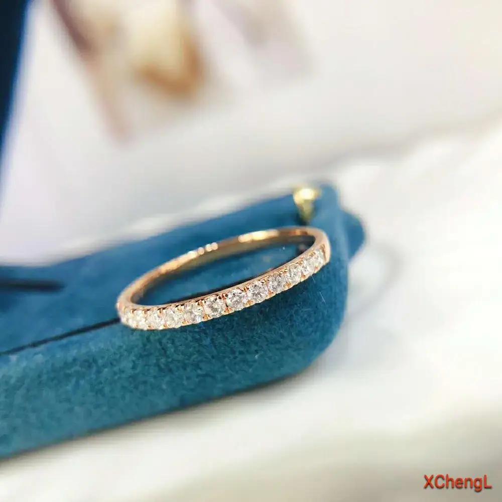 Новые модные кольца 18K(AU750) с реальной цели 0 3 карата ювелирные изделия для женщин