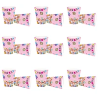 kids girls pink cocomelon birthday party cups baby shower party supplies paper disposable tableware cups wedding party supplies