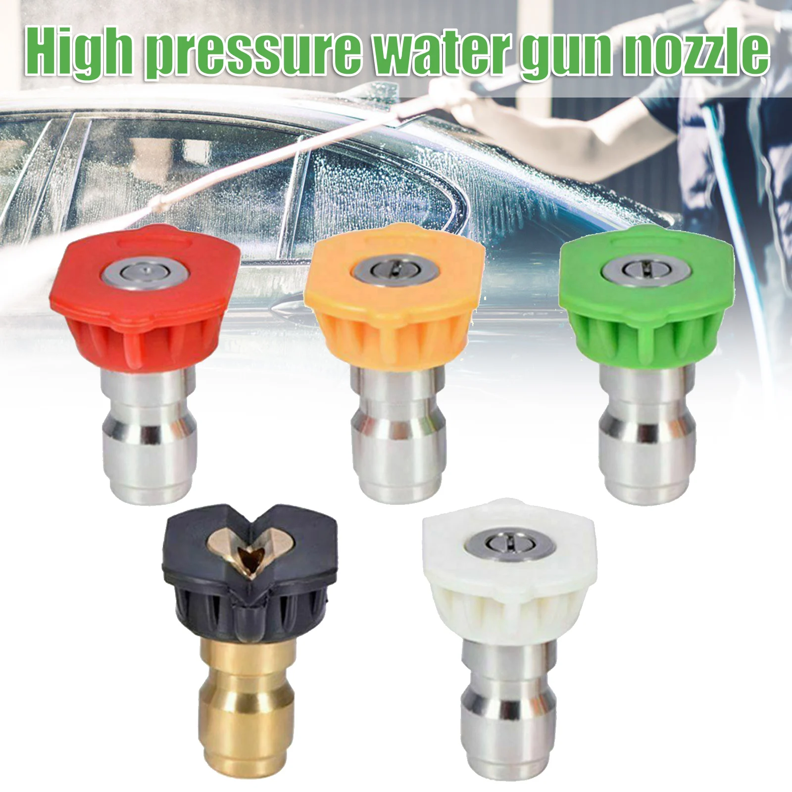 

Pressure Washer Nozzle Pack of 5 Power Washer Soap Nozzle Tips Multiple Degrees Quick Connect Design Gardening Tool TN88
