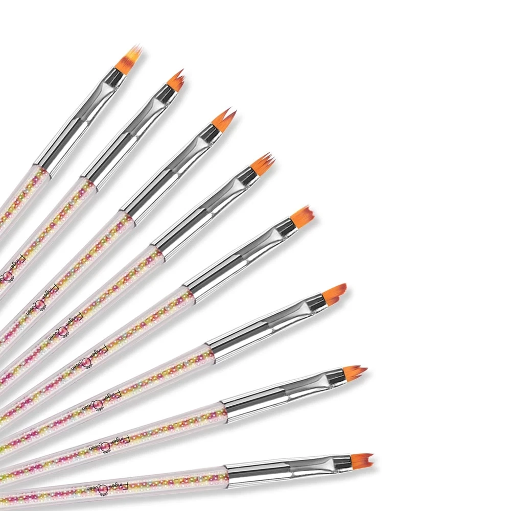 

8Pcs/Set Nail Art Liner Painting Brush Crystal Acrylic UV Gel Brushes Stripe Flower Carving Drawing Pen Manicure Tools