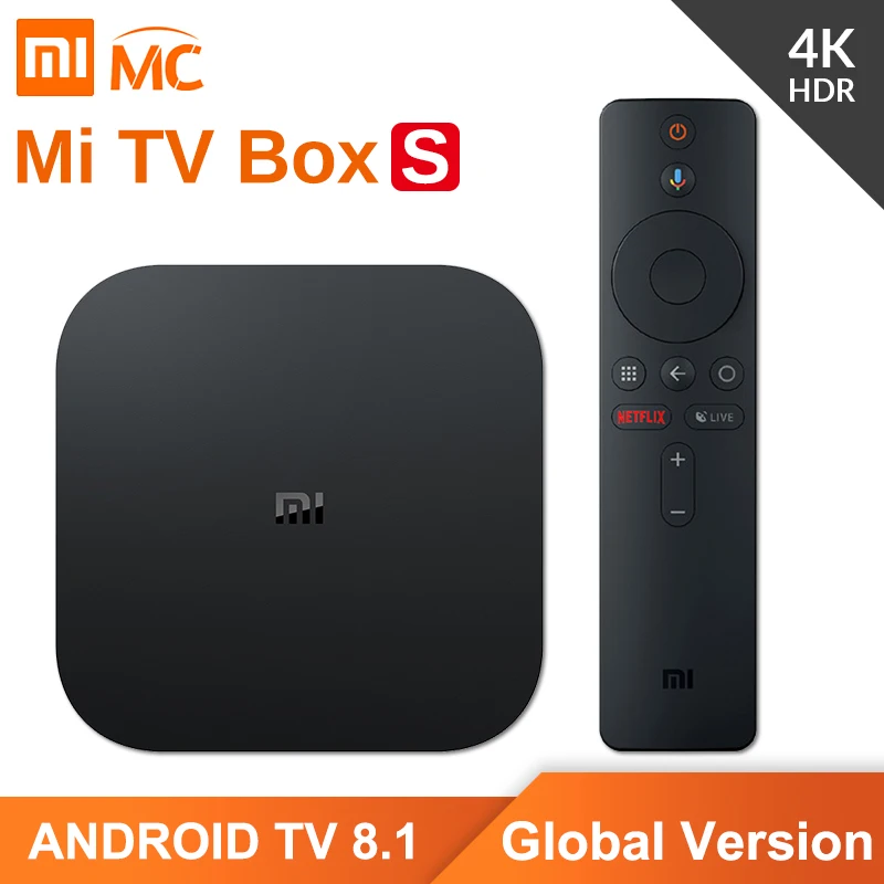 Оригинальная глобальная версия Xiaomi Mi ТВ коробка S 4K ТВ-приставка Android ТВ 2G 8G WI-FI Google Cast Netflix IPTV Set-Top Box 4 Media Player