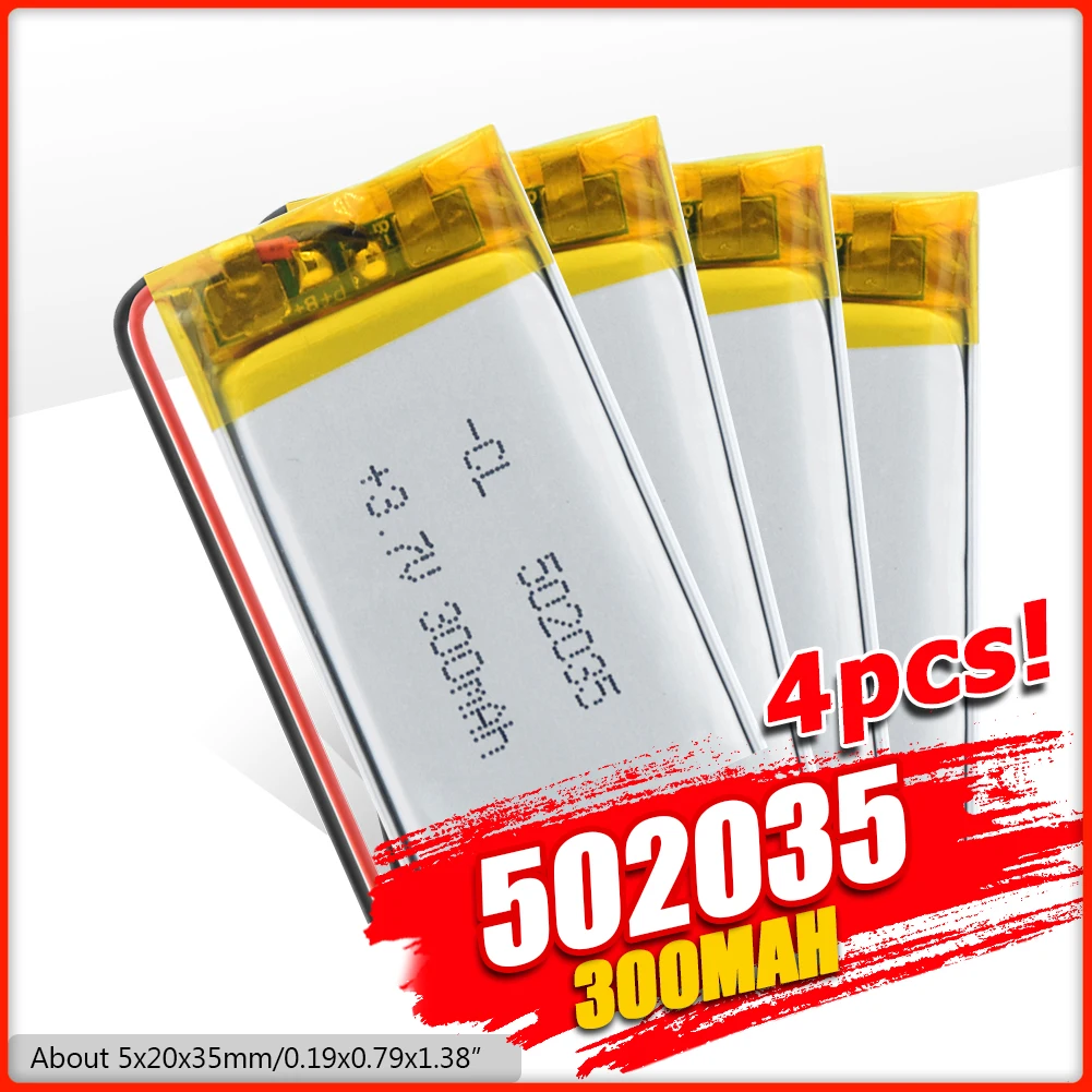 Поставка литиевой аккумуляторной батареи 502035 300 мАч 3 7 в для MP3 MP4 MP5 GPS PSP MID Bluetooth