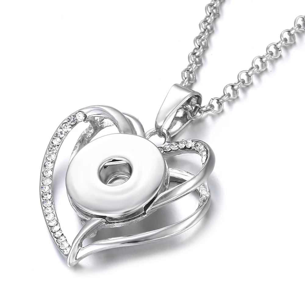 Новое Ювелирное колье металлическая кнопка со стразами ожерелье 18 мм Сердце