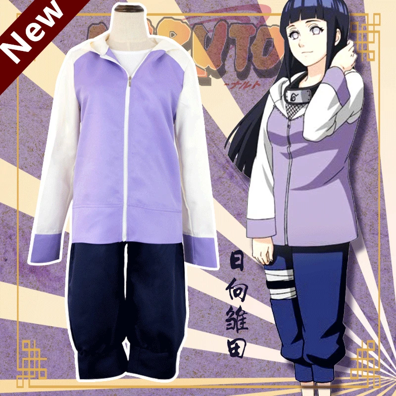 

Anime Cosplay Costumes Women Hyuga Hinata Clothing Purple Coat