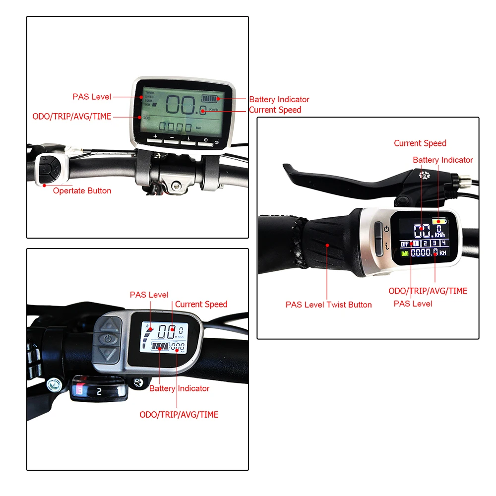 

SDYITN Tongsheng Electric Bicycle Mid Drive Motor LCD Display TSDZ2 XH-18 Display for Electric Central Motor