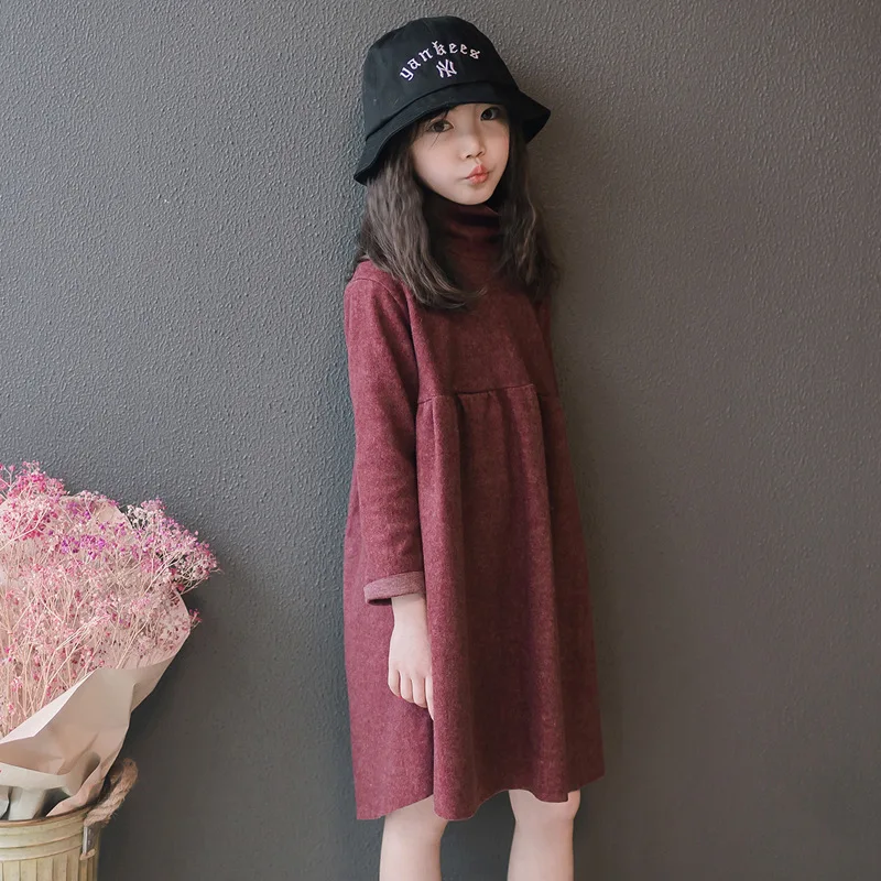Платье для девочки Осень-зима детское платье отдыха свободное Модное нарядные
