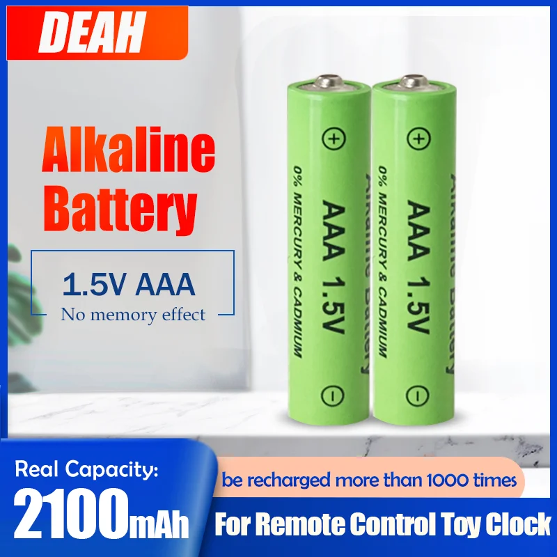 1-4 года шт. Перезаряжаемые AAA 1 5 V 2100 мА/ч щелочные Батарея для фонарик игрушки часы
