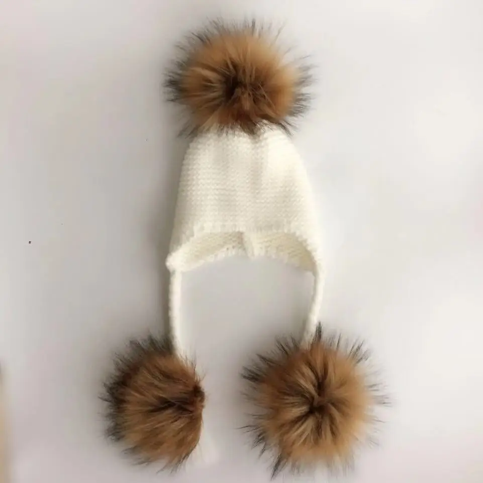 Шапка вязаная крючком с помпоном для детей от 6 месяцев до 3 лет зима мальчик