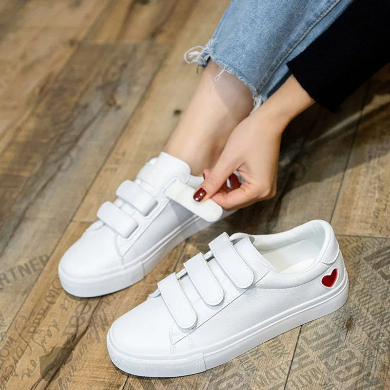 Женские кроссовки модная дышащая Вулканизированная обувь на липучках из