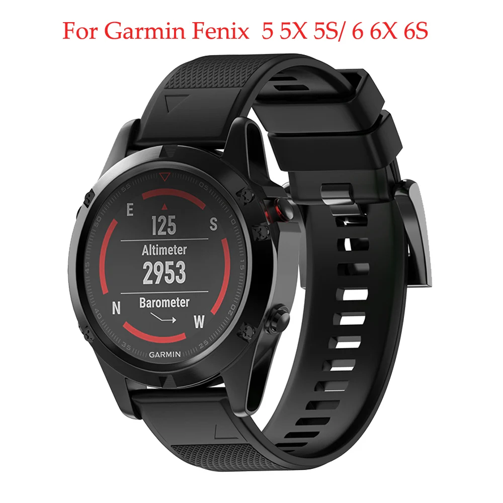 26 мм 22 20 Смарт часы ремешок для Garmin Fenix 5S 5 5X 3 3HR D2 S60 GPS быстросъемный силиконовый