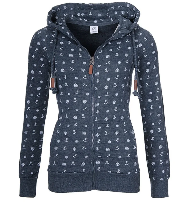 

Fall winter brushed hooded cardigan womens plus sizes print long sleeves hoodie sweatshirts ladies girls clothes clothing S-5XL