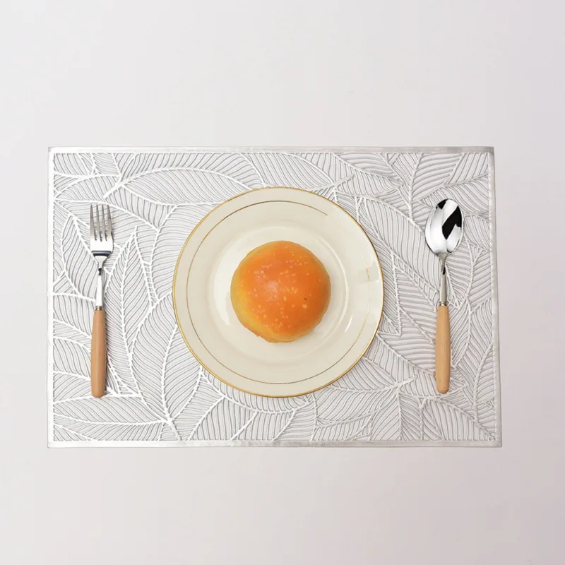 ПВХ с золотыми столовых листьев прямоугольник Западный коврик на стол бытовые