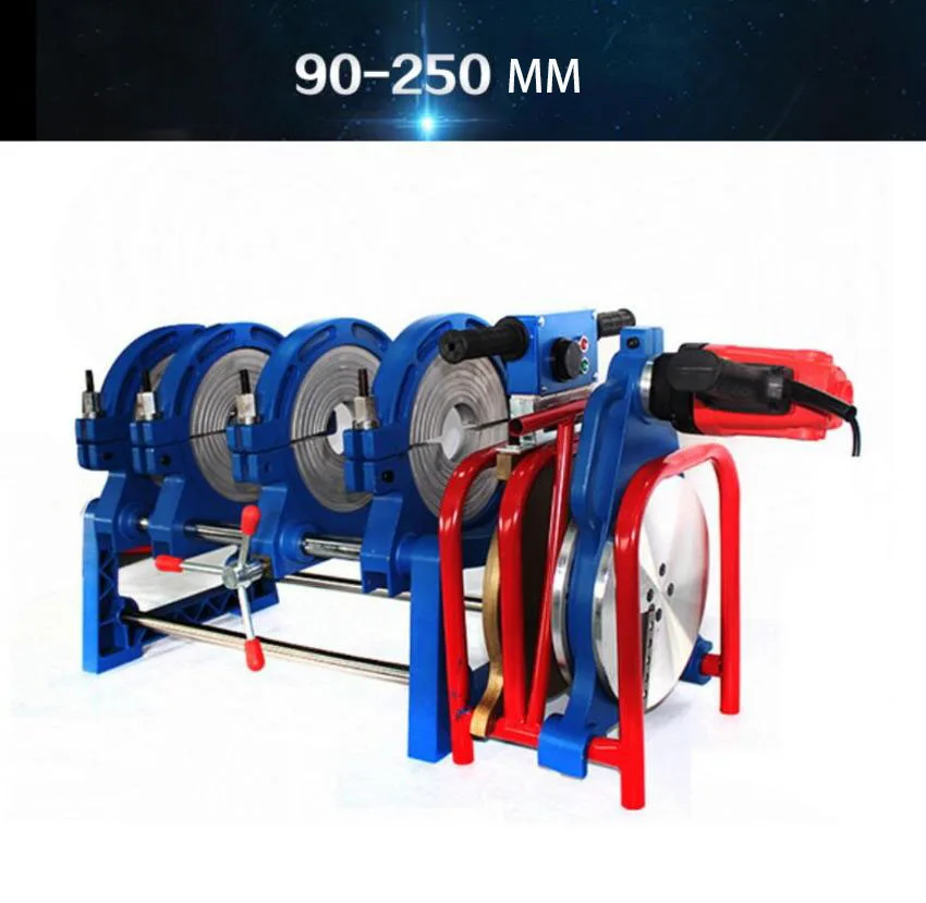 

Manual PE PPR PVDF pipe Butt welding machine Welding pipe size 4 Ring 90-250mm