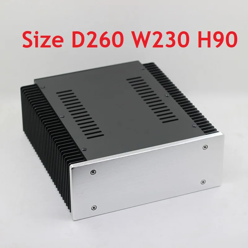 

Чехол для усилителя ЦАП D260 W230 H90, алюминиевый корпус, блок питания «сделай сам», усилитель для наушников, без отверстий, класс А, теплоотвод, предварительный усилитель, блок питания