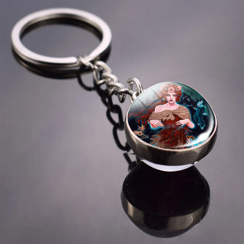 Металлический брелок серебряного цвета элегантный двусторонний прозрачный