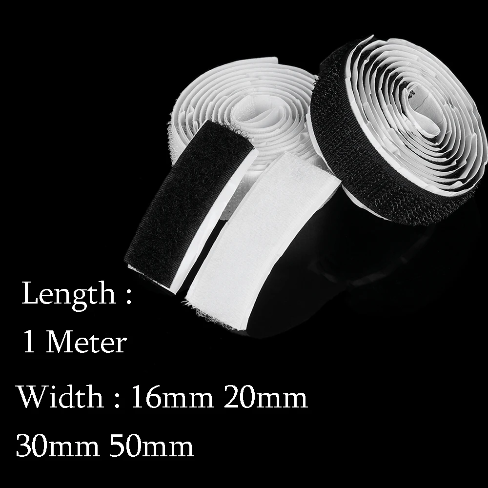 1 метр черный крюк и петля Magic Высокое качество нейлон Стикеры клей Disks16/20 Вт 30 50 мм