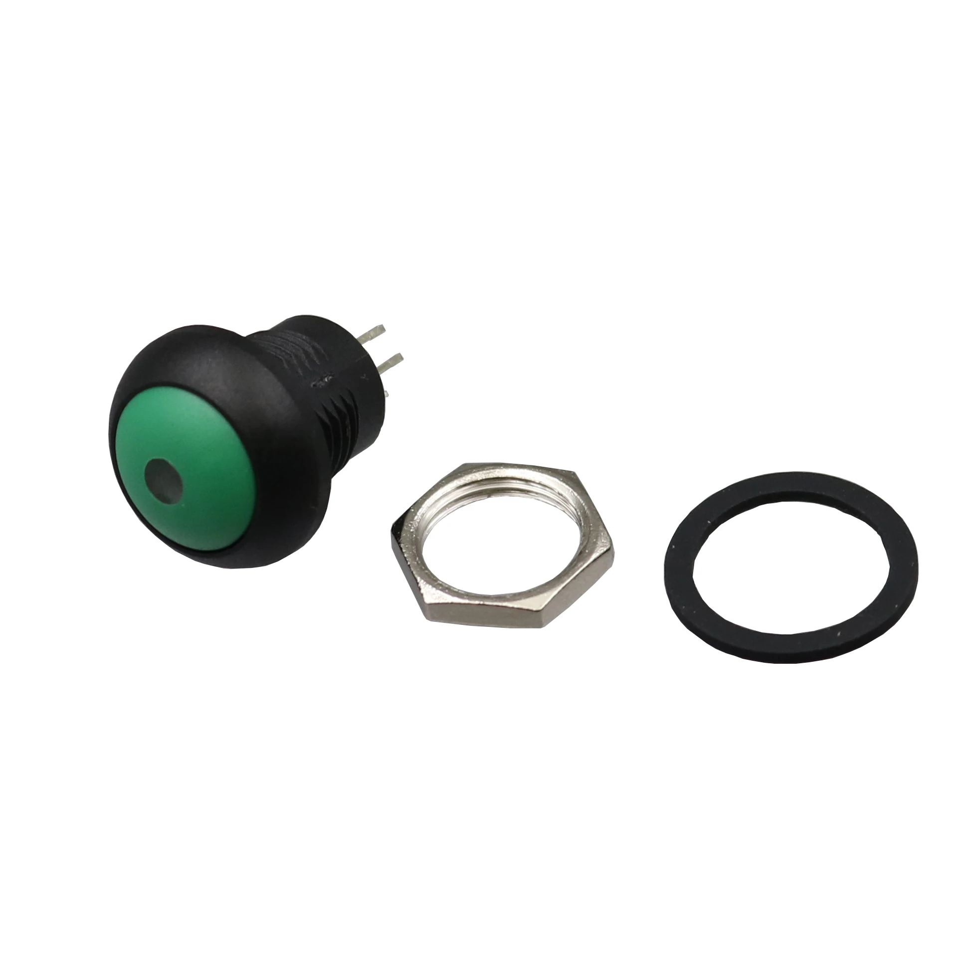 1 шт. PB12 12 мм зеленая круглая кнопка с самовозвратом переключатель с зеленым светом SPST