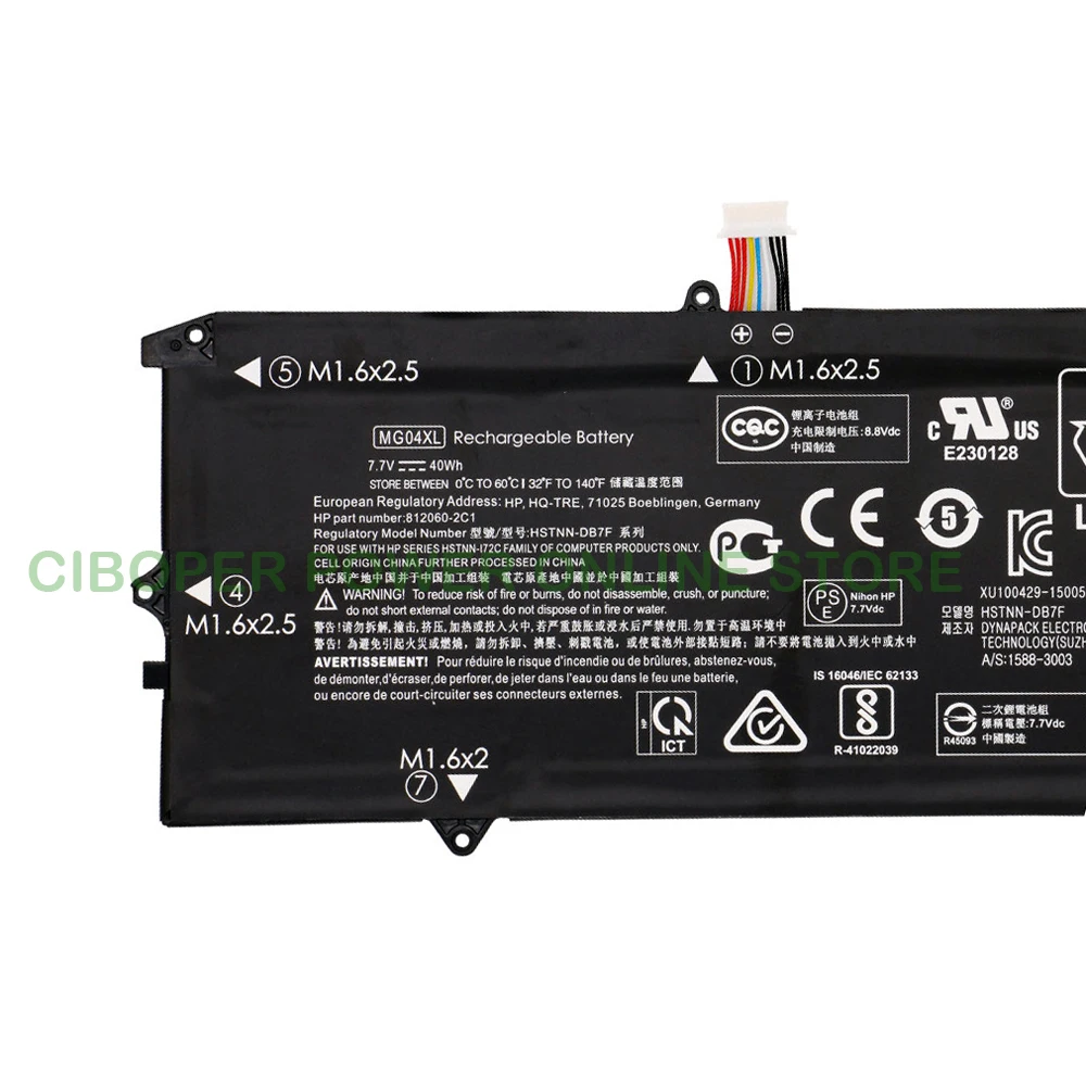 CP Laptop Battery MG04XL 7.7V/4820mAh/40Wh For Elite X2 1012 G1 MG04 812060-2B1 812060-2C1 812205-001 812148-855 HSTNN-DB7F