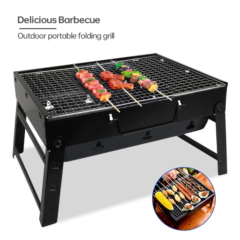 

Convenient to Carry Folding Barbecue Grill Portable Barbecue Drawer Type Charcoal Grill BBQ Camping Grill