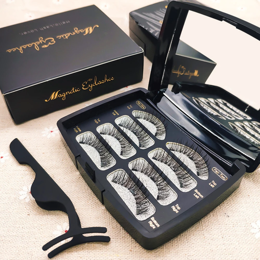 3D Магнитные ресницы из искусственной норки 3 магнитные Накладные с пинцетом
