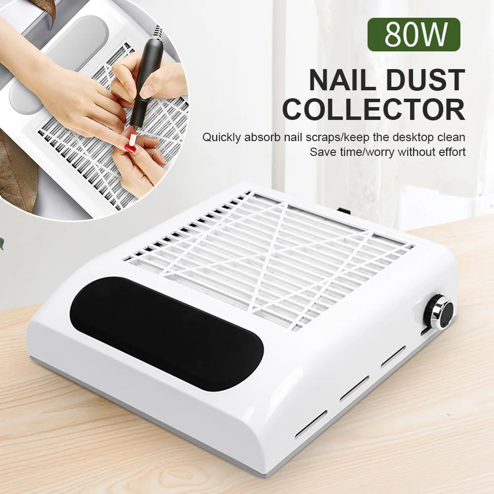 

Nail Dust Collector 80W Vacuum Suction Fan Dust Extractor for Acrylic Poly Nails Electric Nail Filter Manicure Tool