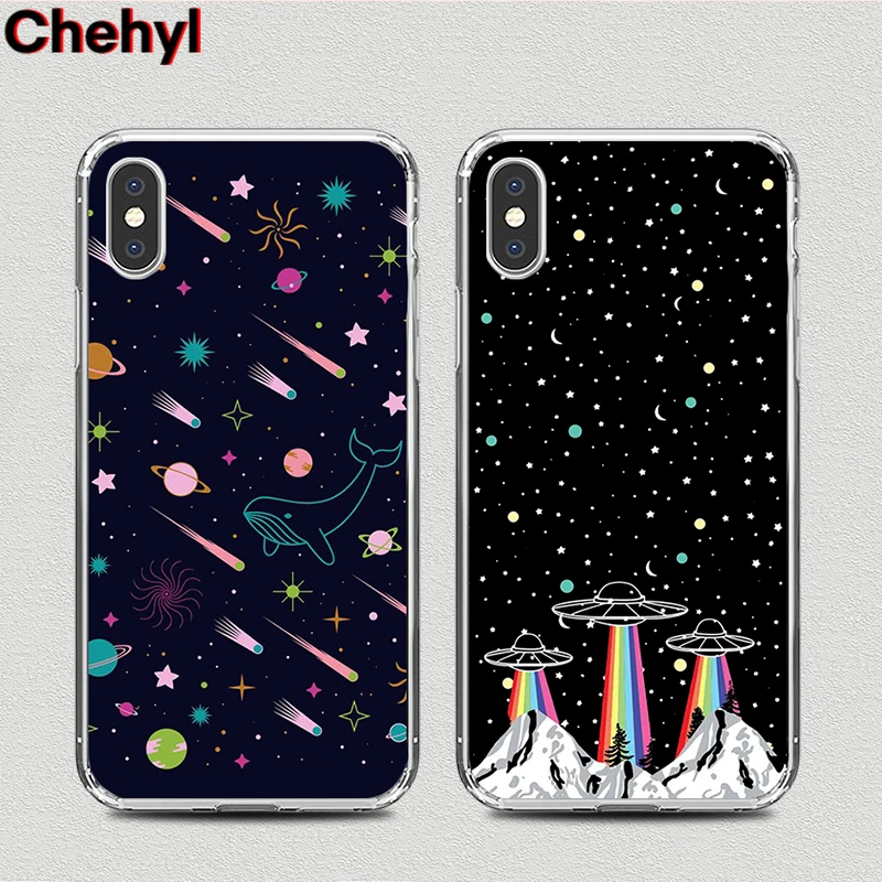 Роскошные Чехлы для мобильных телефонов Universe IPhone 11 8 7 6s Plus X XS MAX XR Starry Sky мягкие