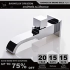 Кран для ванны только для холодной воды, наполнитель для носика, новинка 100%, твердая латунь, квадратный хромированный смеситель с водопадом, выход воды